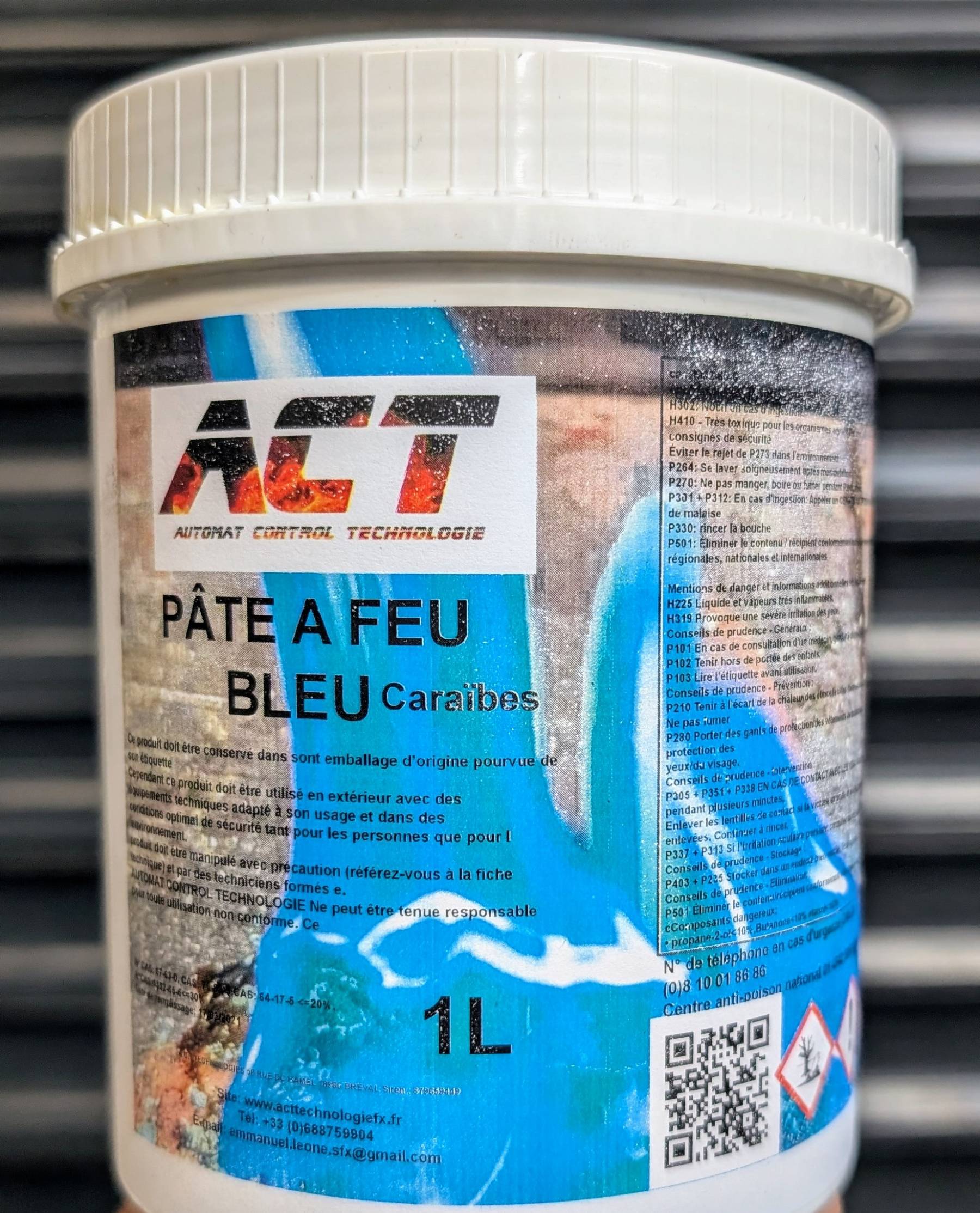 Pâte à feu aspect bleu Caraïbes 1 litres