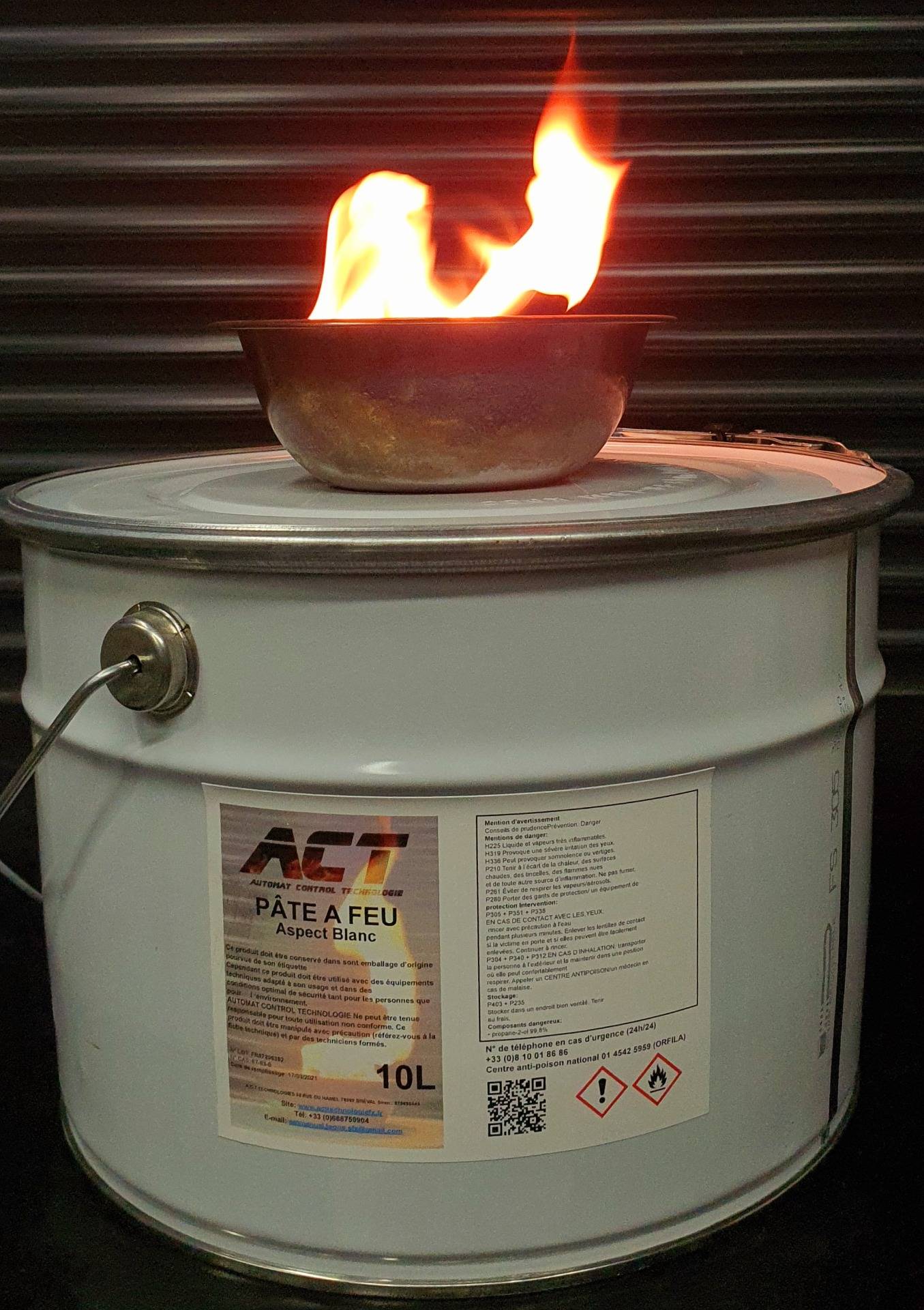 Pâte à feu ou gel blanc ou noir 10 litres