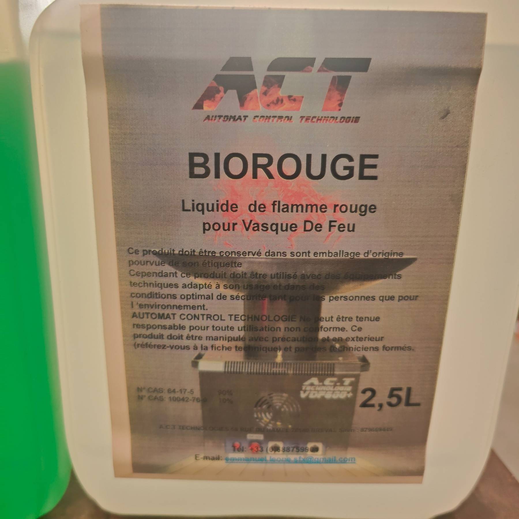 Liquide de couleur rouge2.5l (projecteur de flamme NC)