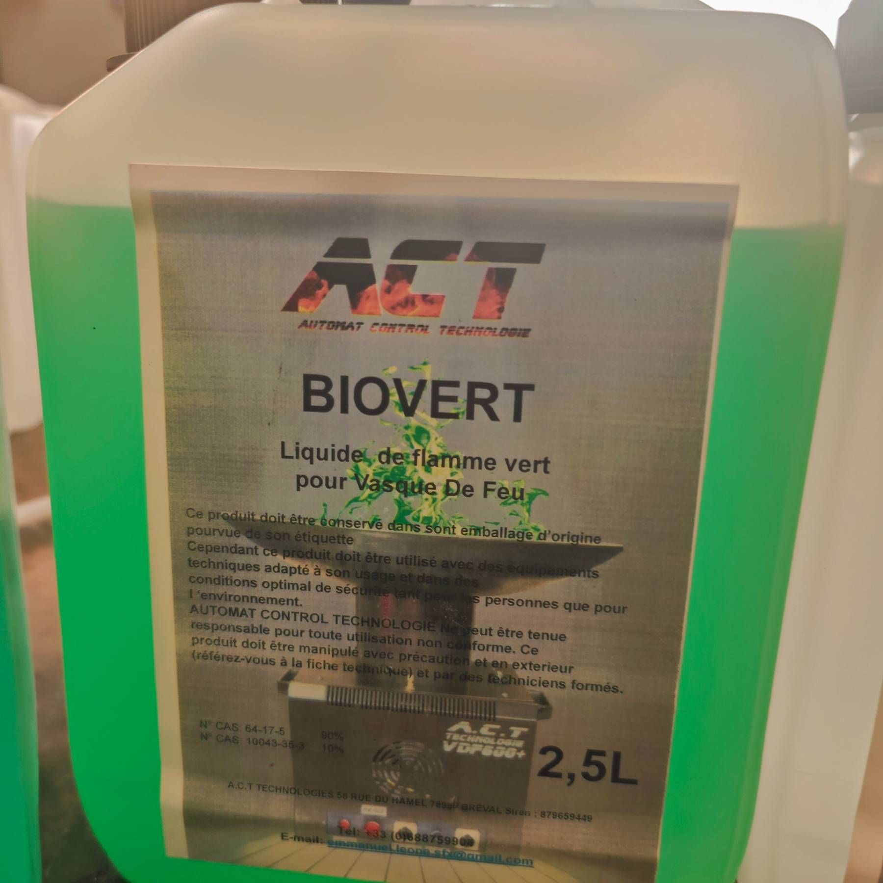 Liquide de couleur verte2.5l (projecteur de flamme NC)