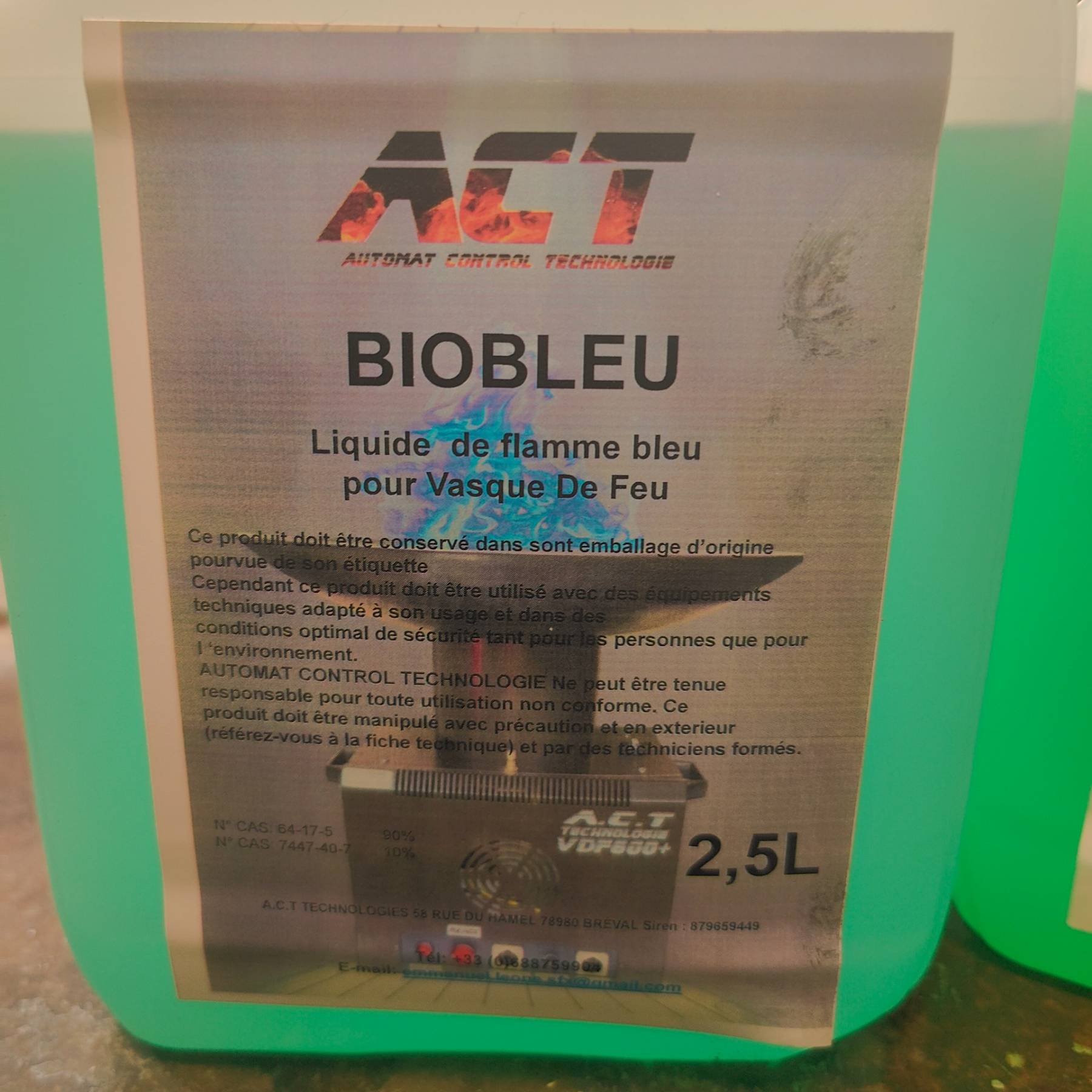 Liquide de couleur bleue 2.5l (projecteur de flamme NC)