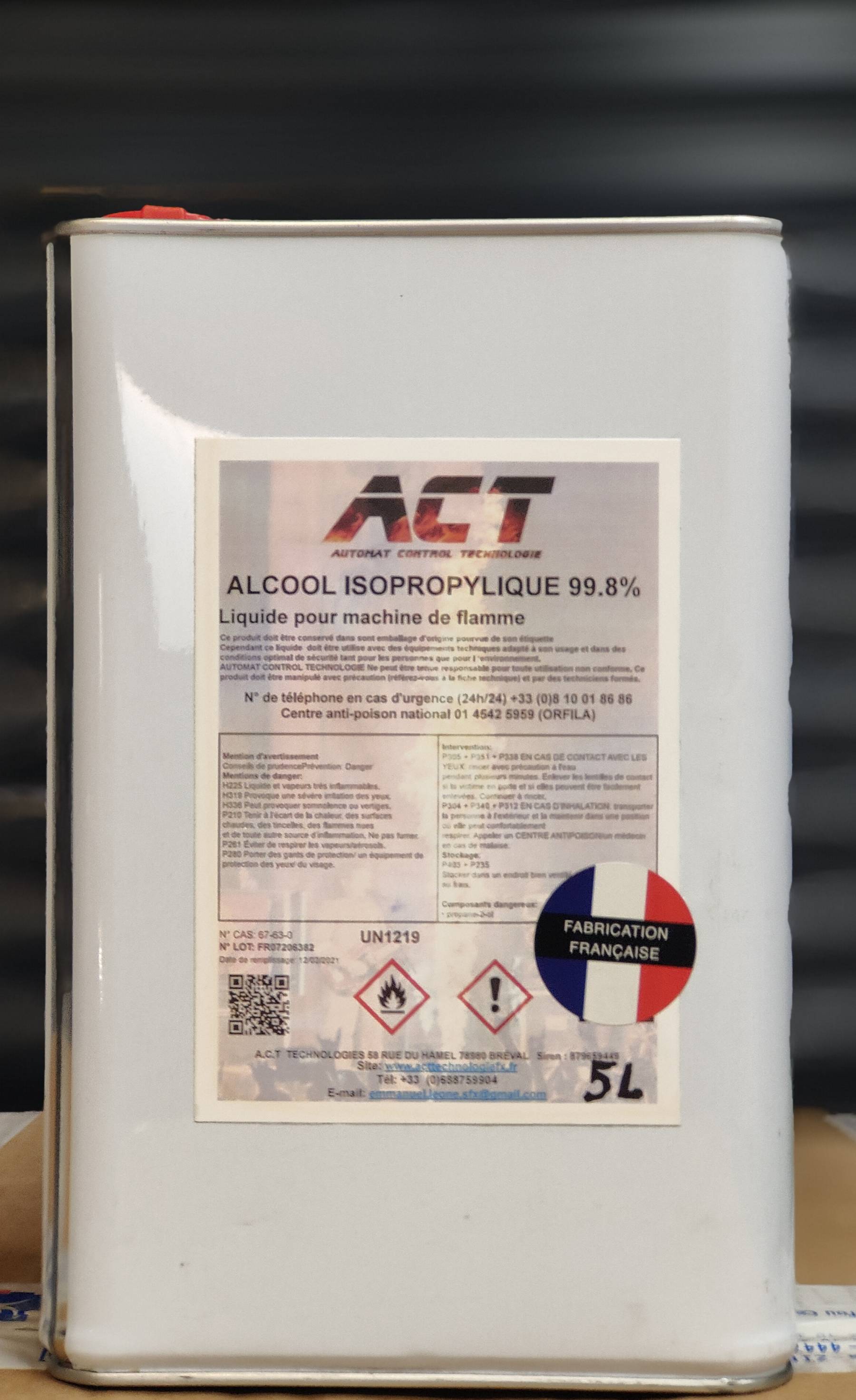 Alcool Isopropylique 99.8% en 5L